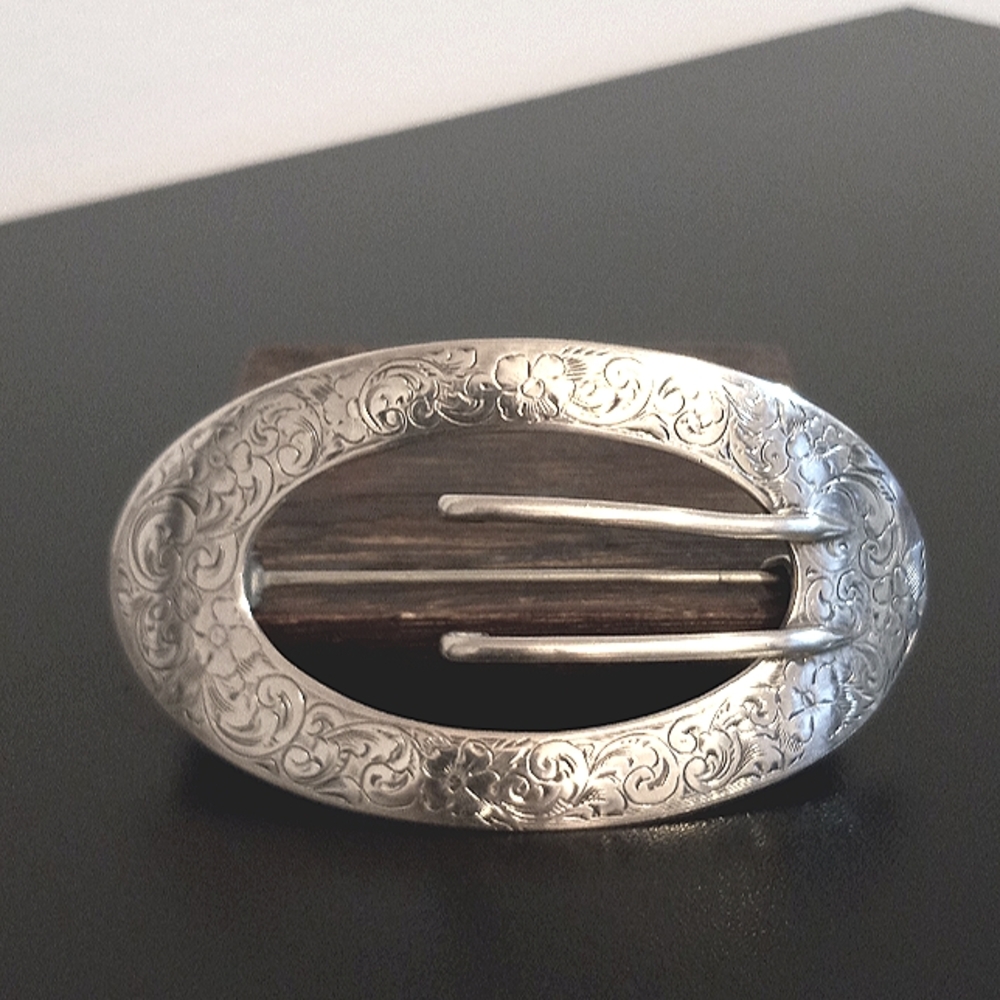 Sterling sash buckle brooch